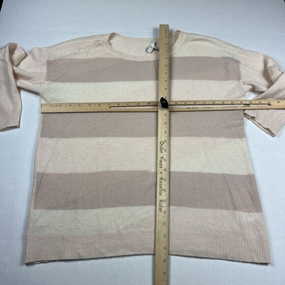 Joie Eloisa Cashmere Sweater Striped Long Sleeve Soft Knit Boxy Fit MEDIUM FLAW - Picture 5 of 12